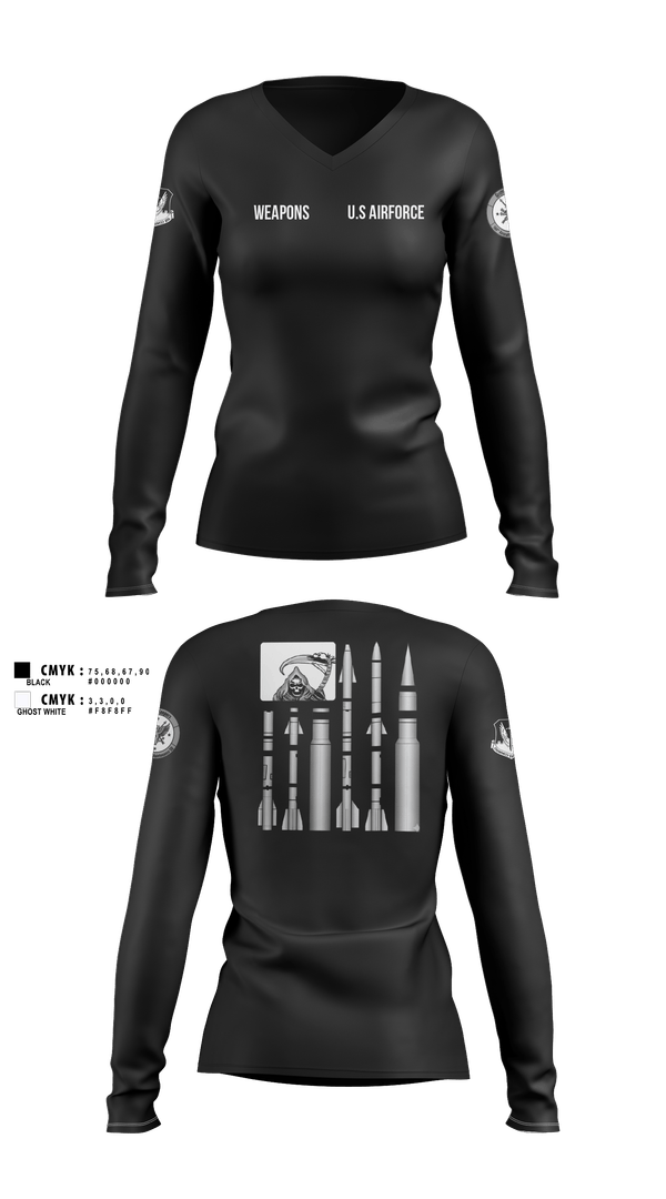 Womens Long Sleeve Vneck Shirt, 144 FW, National Guard, Teamtime, Team time, sublimation, custom sports apparel, team uniforms, spirit wear, spiritwear, sports uniforms, custom shirts, team store, custom team store, fundraiser sports, apparel fundraiser