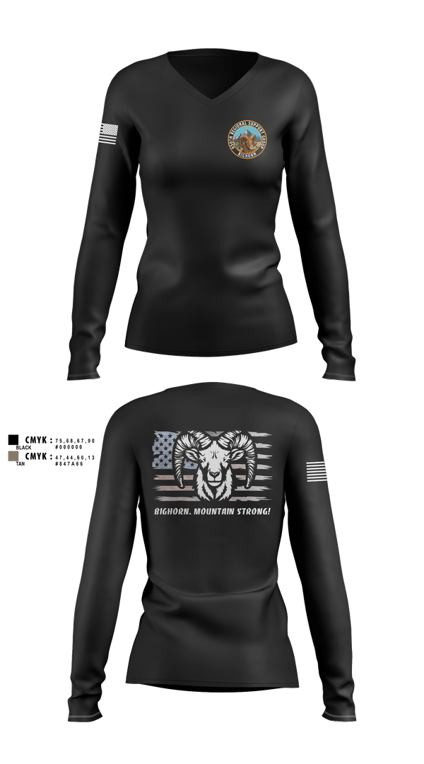 Womens Long Sleeve Vneck Shirt, 650th RSG, Army, Teamtime, Team time, sublimation, custom sports apparel, team uniforms, spirit wear, spiritwear, sports uniforms, custom shirts, team store, custom team store, fundraiser sports, apparel fundraiser