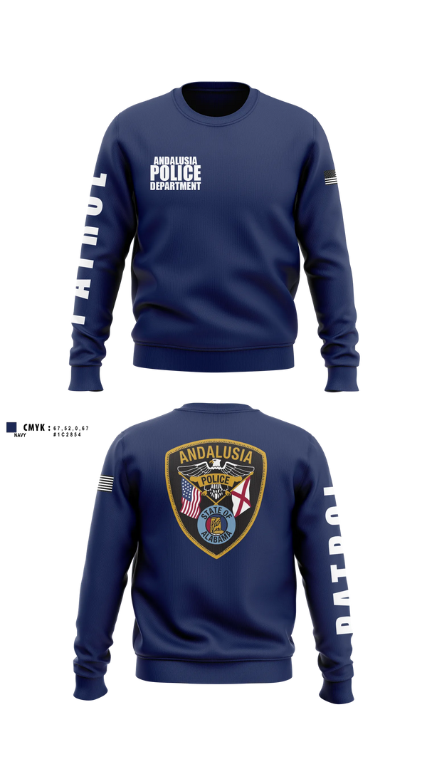 Crew Neck Sweatshirt, Andalusia Police Department, Police, Teamtime, Team time, sublimation, custom sports apparel, team uniforms, spirit wear, spiritwear, sports uniforms, custom shirts, team store, custom team store, fundraiser sports, apparel fundraiser