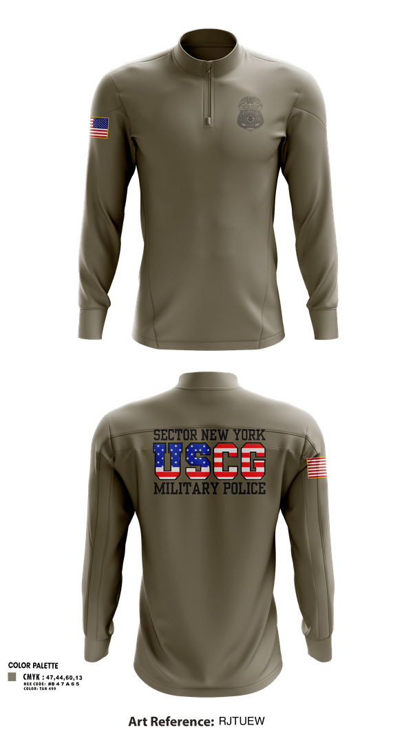 Quarter Zip Jacket, Sector New York Security Forces, Coast Guard, Teamtime, Team time, sublimation, custom sports apparel, team uniforms, spirit wear, spiritwear, sports uniforms, custom shirts, team store, custom team store, fundraiser sports, apparel fundraiser