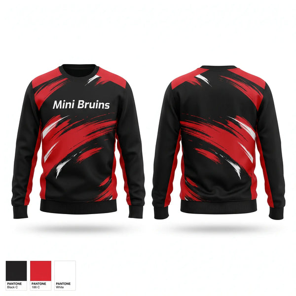 Crew Neck Sweatshirt, Mini Bruins, Cheer, Teamtime, Team time, sublimation, custom sports apparel, team uniforms, spirit wear, spiritwear, sports uniforms, custom shirts, team store, custom team store, fundraiser sports, apparel fundraiser