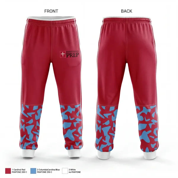Sweatpants, Saint John's Preparatory School Track & Field, Track & Field, Teamtime, Team time, sublimation, custom sports apparel, team uniforms, spirit wear, spiritwear, sports uniforms, custom shirts, team store, custom team store, fundraiser sports, apparel fundraiser