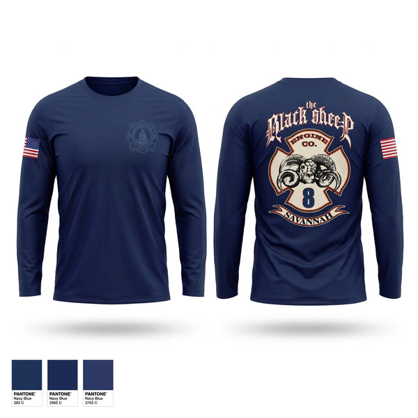 Long Sleeve Performance Shirt, Engine 8, Fire Department, Teamtime, Team time, sublimation, custom sports apparel, team uniforms, spirit wear, spiritwear, sports uniforms, custom shirts, team store, custom team store, fundraiser sports, apparel fundraiser
