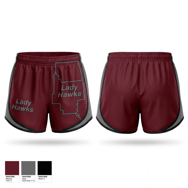 Womens Shorts, Lady Hawks, Softball, Teamtime, Team time, sublimation, custom sports apparel, team uniforms, spirit wear, spiritwear, sports uniforms, custom shirts, team store, custom team store, fundraiser sports, apparel fundraiser