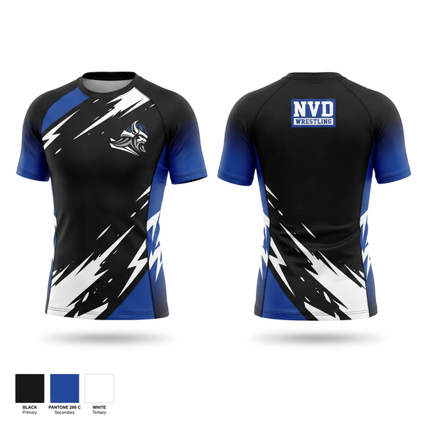 Short Sleeve Rash Guard Shirt, Demarest, Wrestling, Teamtime, Team time, sublimation, custom sports apparel, team uniforms, spirit wear, spiritwear, sports uniforms, custom shirts, team store, custom team store, fundraiser sports, apparel fundraiser