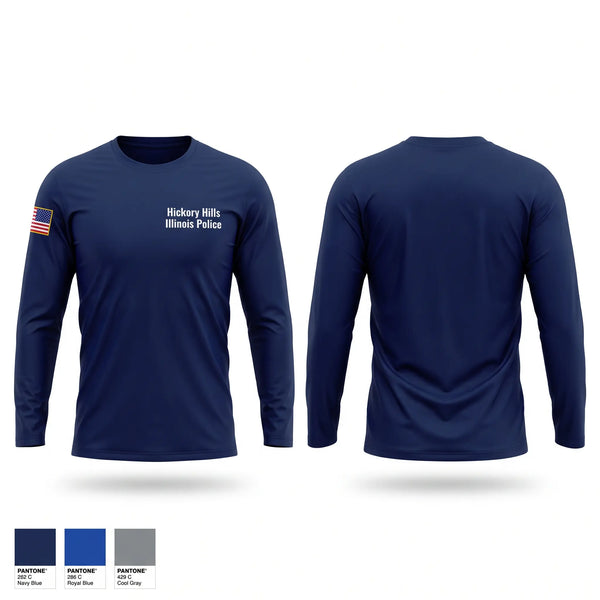 Long Sleeve Performance Shirt, Hickory Hills Illinois Police, Police, Teamtime, Team time, sublimation, custom sports apparel, team uniforms, spirit wear, spiritwear, sports uniforms, custom shirts, team store, custom team store, fundraiser sports, apparel fundraiser