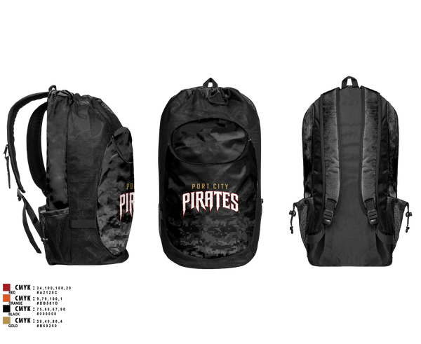 Gear Bag, Port City Pirates, Baseball, Teamtime, Team time, sublimation, custom sports apparel, team uniforms, spirit wear, spiritwear, sports uniforms, custom shirts, team store, custom team store, fundraiser sports, apparel fundraiser