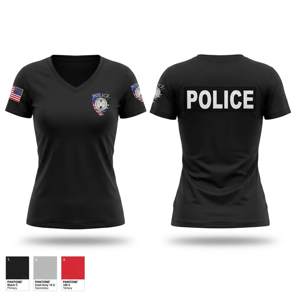 Womens Short Sleeve Vneck Shirt, Laurens Police, Police, Teamtime, Team time, sublimation, custom sports apparel, team uniforms, spirit wear, spiritwear, sports uniforms, custom shirts, team store, custom team store, fundraiser sports, apparel fundraiser