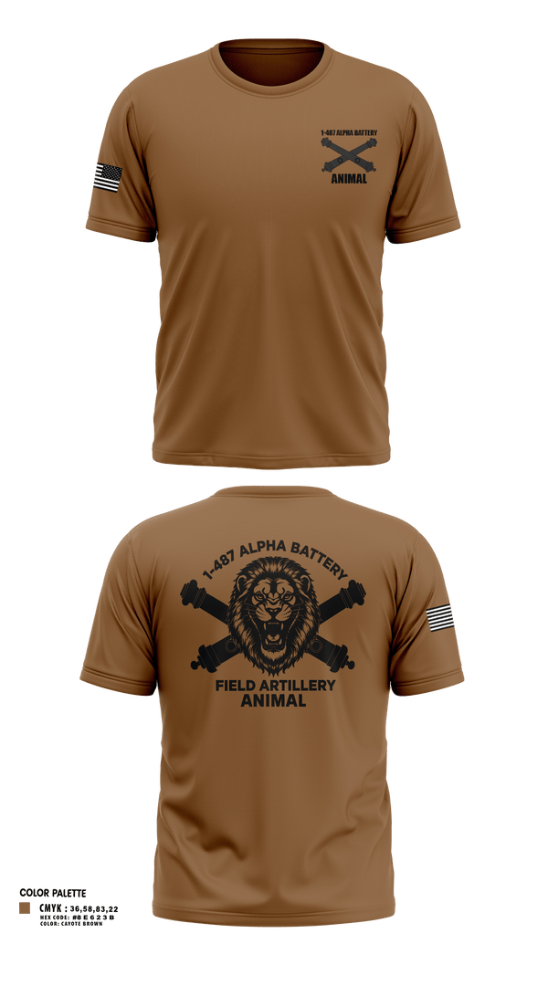 Old School Cotton Feel Shirt, 1-487 Alpha Battery Field Artillery, National Guard, Teamtime, Team time, sublimation, custom sports apparel, team uniforms, spirit wear, spiritwear, sports uniforms, custom shirts, team store, custom team store, fundraiser sports, apparel fundraiser