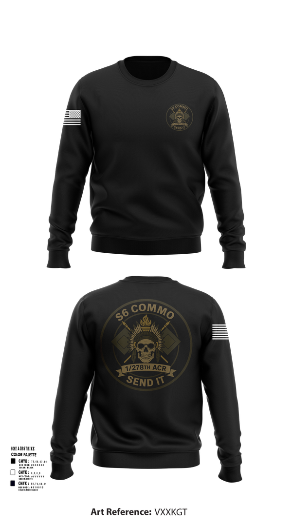 Crew Neck Sweatshirt, 1/278th ACR, , Teamtime, Team time, sublimation, custom sports apparel, team uniforms, spirit wear, spiritwear, sports uniforms, custom shirts, team store, custom team store, fundraiser sports, apparel fundraiser