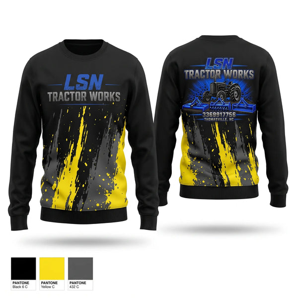 Crew Neck Sweatshirt, LSN Tractor Works, Police, Teamtime, Team time, sublimation, custom sports apparel, team uniforms, spirit wear, spiritwear, sports uniforms, custom shirts, team store, custom team store, fundraiser sports, apparel fundraiser