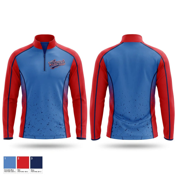 Quarter Zip Jacket, Angels, Softball, Teamtime, Team time, sublimation, custom sports apparel, team uniforms, spirit wear, spiritwear, sports uniforms, custom shirts, team store, custom team store, fundraiser sports, apparel fundraiser