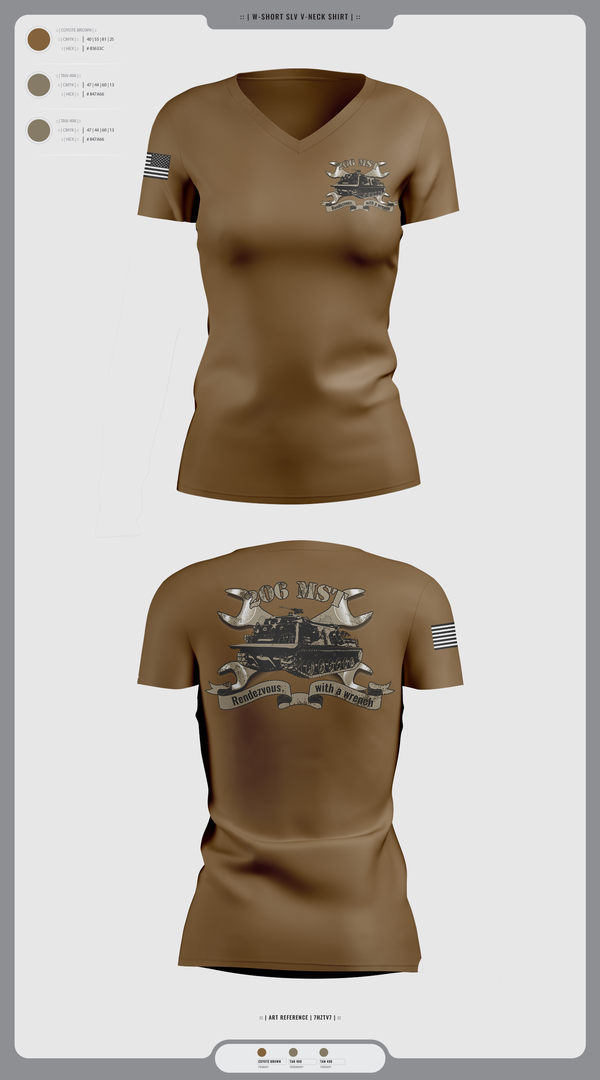 Womens Short Sleeve Vneck Shirt, 206th MST, , Teamtime, Team time, sublimation, custom sports apparel, team uniforms, spirit wear, spiritwear, sports uniforms, custom shirts, team store, custom team store, fundraiser sports, apparel fundraiser