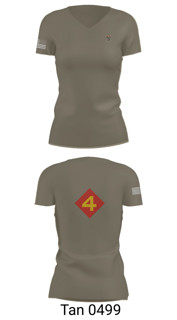 Womens Short Sleeve Vneck Shirt, 14th Marine regiment 4th Marine corps division, , Teamtime, Team time, sublimation, custom sports apparel, team uniforms, spirit wear, spiritwear, sports uniforms, custom shirts, team store, custom team store, fundraiser sports, apparel fundraiser