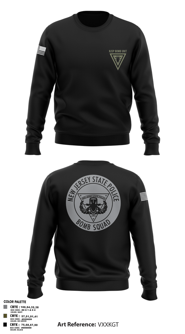 Crew Neck Sweatshirt, NJSP BOMB UNIT, , Teamtime, Team time, sublimation, custom sports apparel, team uniforms, spirit wear, spiritwear, sports uniforms, custom shirts, team store, custom team store, fundraiser sports, apparel fundraiser