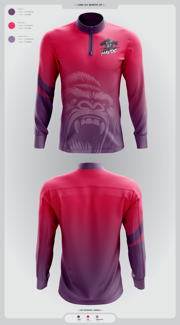 Quarter Zip Jacket, West texas Havoc, Baseball, Teamtime, Team time, sublimation, custom sports apparel, team uniforms, spirit wear, spiritwear, sports uniforms, custom shirts, team store, custom team store, fundraiser sports, apparel fundraiser