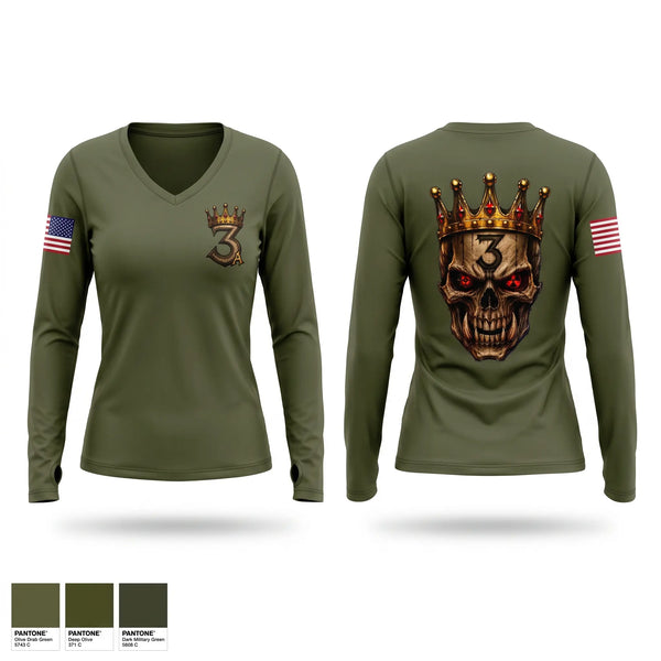 Womens Long Sleeve Vneck Shirt, Alpha 3rd, Marines, Teamtime, Team time, sublimation, custom sports apparel, team uniforms, spirit wear, spiritwear, sports uniforms, custom shirts, team store, custom team store, fundraiser sports, apparel fundraiser