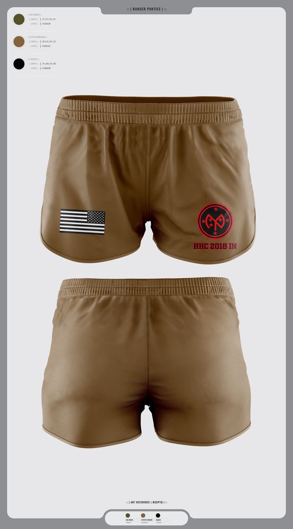 Ranger Panties, HHC 2/108 IN, , Teamtime, Team time, sublimation, custom sports apparel, team uniforms, spirit wear, spiritwear, sports uniforms, custom shirts, team store, custom team store, fundraiser sports, apparel fundraiser