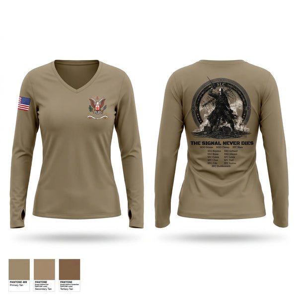 Womens Long Sleeve Vneck Shirt, Senior Leaders Course FY26-009, Army, Teamtime, Team time, sublimation, custom sports apparel, team uniforms, spirit wear, spiritwear, sports uniforms, custom shirts, team store, custom team store, fundraiser sports, apparel fundraiser