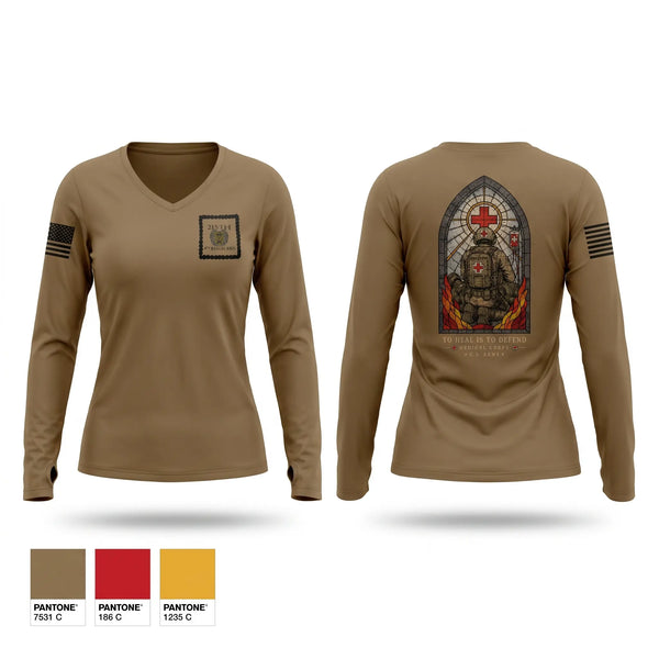 Womens Long Sleeve Vneck Shirt, 215th MCAS, National Guard, Teamtime, Team time, sublimation, custom sports apparel, team uniforms, spirit wear, spiritwear, sports uniforms, custom shirts, team store, custom team store, fundraiser sports, apparel fundraiser