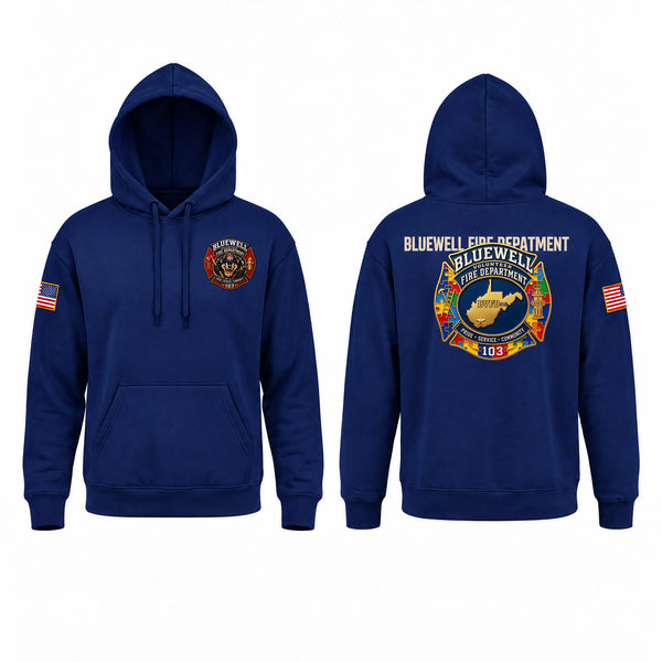 Hoodie, Bluewell Volunteer Fire Department, Fire Department, Teamtime, Team time, sublimation, custom sports apparel, team uniforms, spirit wear, spiritwear, sports uniforms, custom shirts, team store, custom team store, fundraiser sports, apparel fundraiser