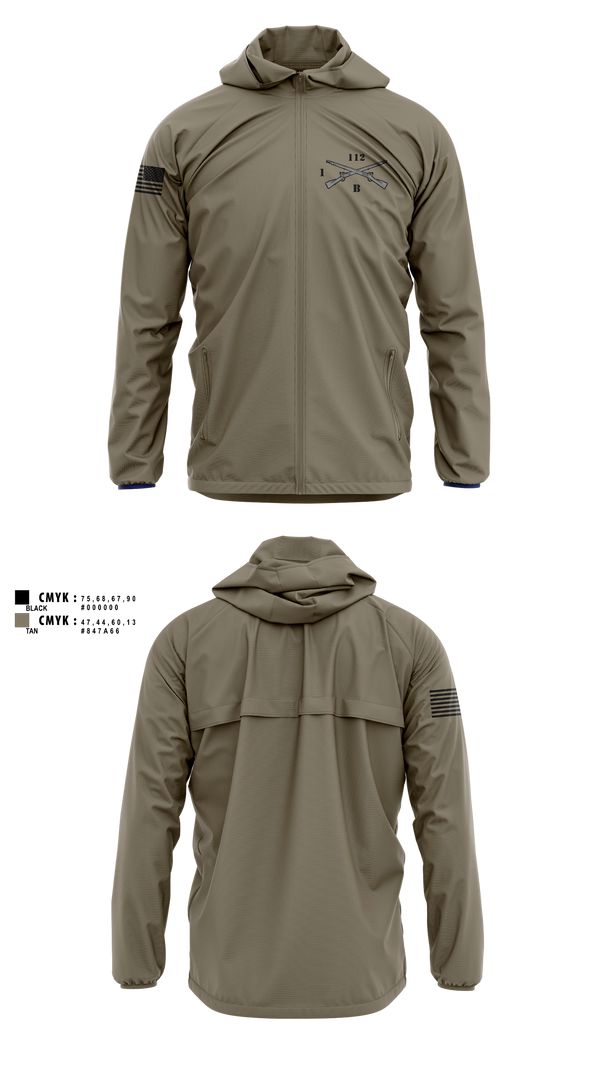 Windbreaker, Blacksheep Company, 1-112th Infantry, Army, Teamtime, Team time, sublimation, custom sports apparel, team uniforms, spirit wear, spiritwear, sports uniforms, custom shirts, team store, custom team store, fundraiser sports, apparel fundraiser