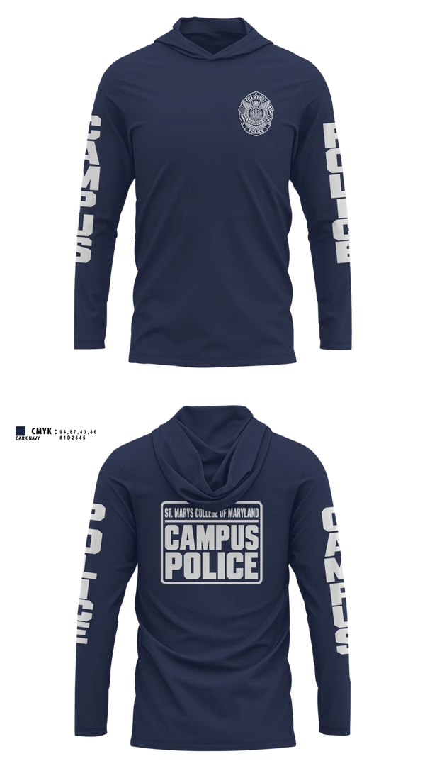 St. Marys College of Maryland Campus Police Long Sleeve hooded sunshirt - 12