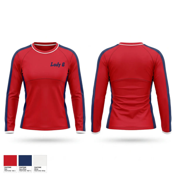 Long Sleeve Performance Shirt, Lady G, Softball, Teamtime, Team time, sublimation, custom sports apparel, team uniforms, spirit wear, spiritwear, sports uniforms, custom shirts, team store, custom team store, fundraiser sports, apparel fundraiser