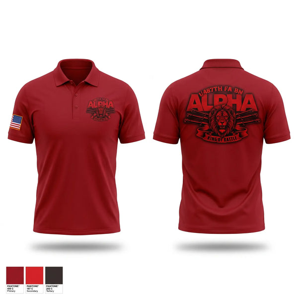 Short Sleeve Performance Polo, 1/487th FA BN, Army, Teamtime, Team time, sublimation, custom sports apparel, team uniforms, spirit wear, spiritwear, sports uniforms, custom shirts, team store, custom team store, fundraiser sports, apparel fundraiser