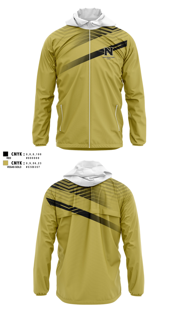 Windbreaker, Northeastern Junior College Golf Team, Golf, Teamtime, Team time, sublimation, custom sports apparel, team uniforms, spirit wear, spiritwear, sports uniforms, custom shirts, team store, custom team store, fundraiser sports, apparel fundraiser