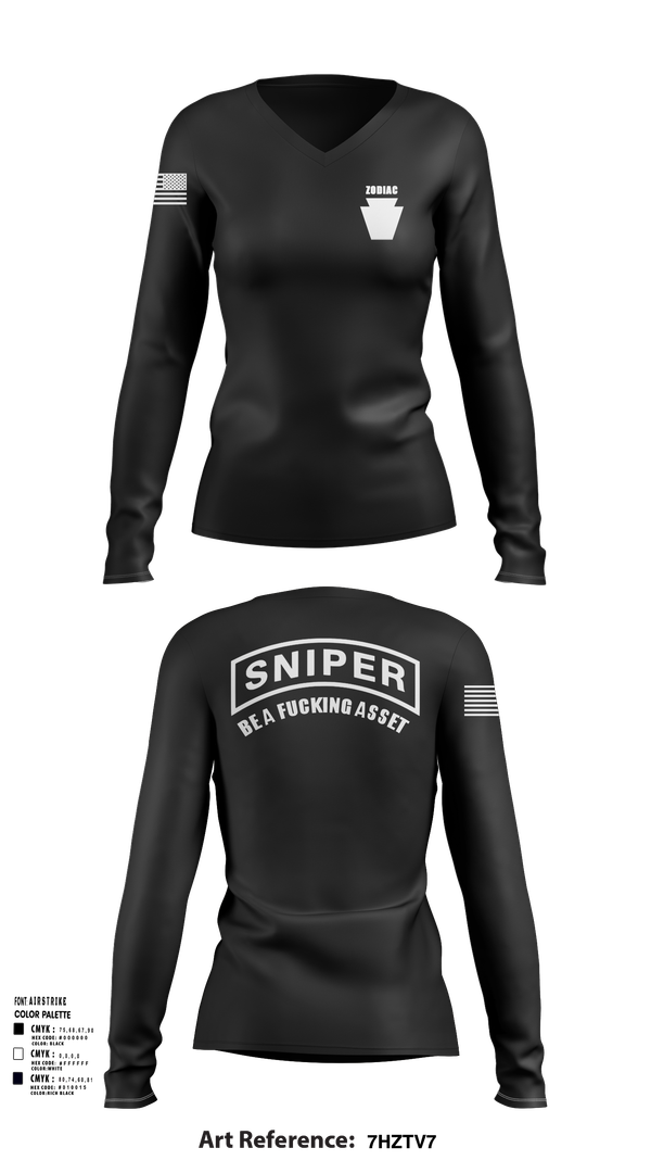 Womens Long Sleeve Vneck Shirt, , National Guard, Teamtime, Team time, sublimation, custom sports apparel, team uniforms, spirit wear, spiritwear, sports uniforms, custom shirts, team store, custom team store, fundraiser sports, apparel fundraiser