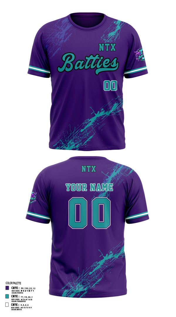 Short Sleeve Performance Shirt, NTX BATTIES, Softball, Teamtime, Team time, sublimation, custom sports apparel, team uniforms, spirit wear, spiritwear, sports uniforms, custom shirts, team store, custom team store, fundraiser sports, apparel fundraiser