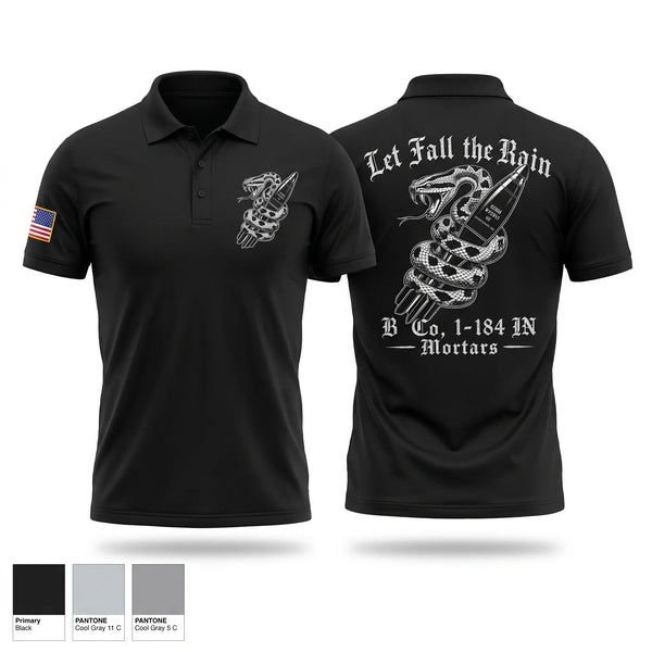 Short Sleeve Performance Polo, B Co. 1-184, National Guard, Teamtime, Team time, sublimation, custom sports apparel, team uniforms, spirit wear, spiritwear, sports uniforms, custom shirts, team store, custom team store, fundraiser sports, apparel fundraiser