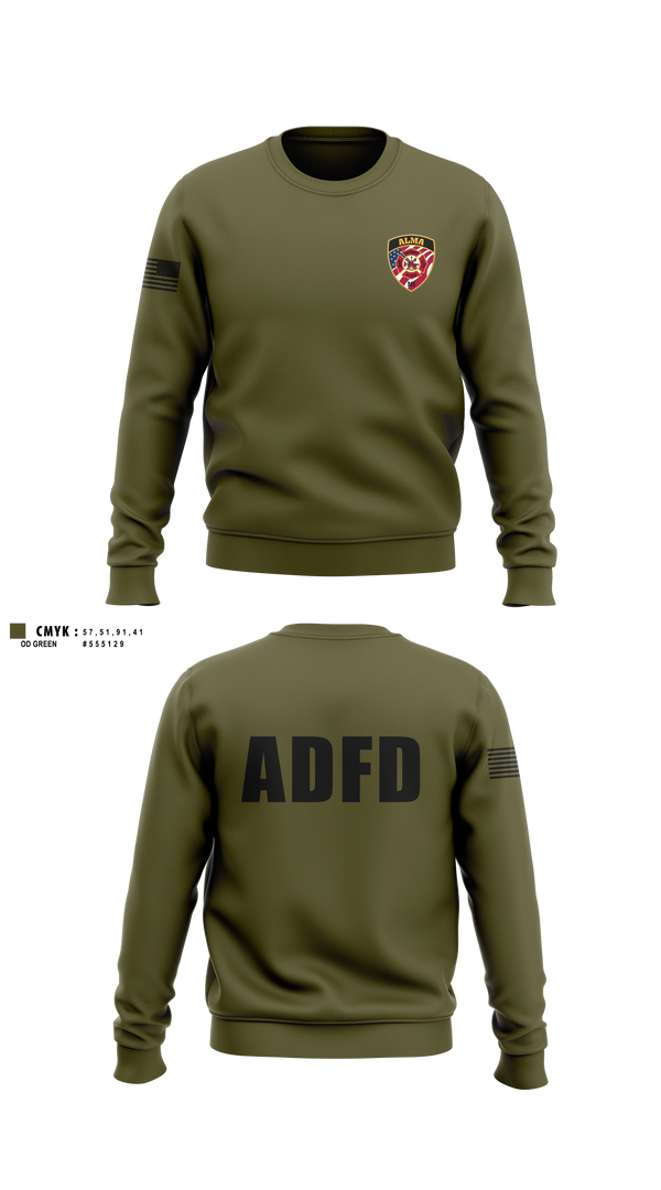 Crew Neck Sweatshirt, Alma District Fire Department, Fire Department, Teamtime, Team time, sublimation, custom sports apparel, team uniforms, spirit wear, spiritwear, sports uniforms, custom shirts, team store, custom team store, fundraiser sports, apparel fundraiser