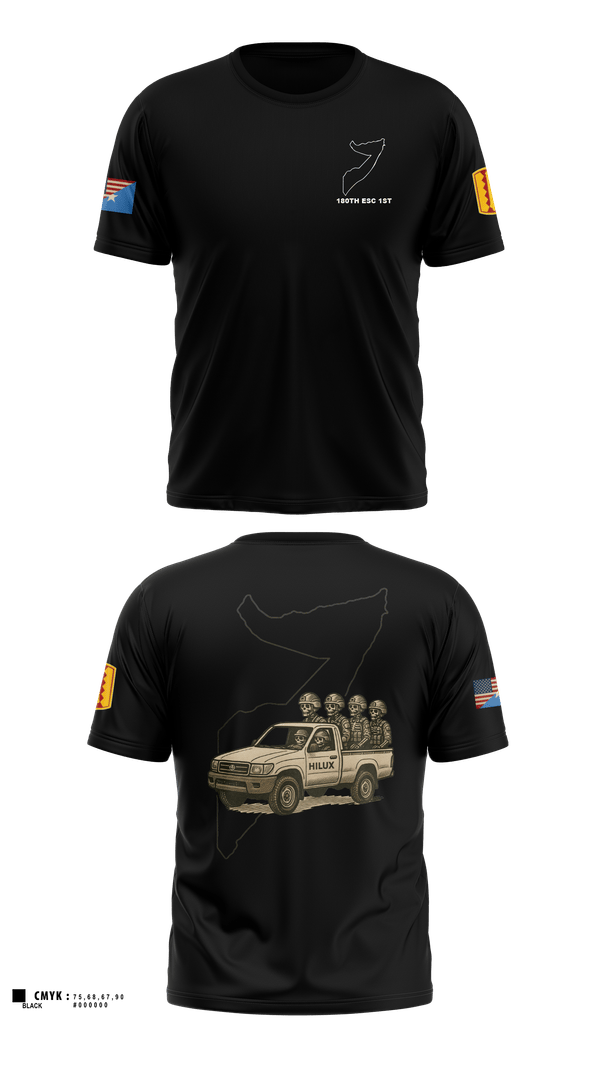 Short Sleeve Performance Shirt, 180th ESC 1st, Army, Teamtime, Team time, sublimation, custom sports apparel, team uniforms, spirit wear, spiritwear, sports uniforms, custom shirts, team store, custom team store, fundraiser sports, apparel fundraiser