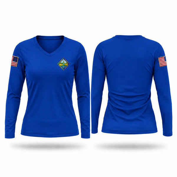 Womens Long Sleeve Vneck Shirt, SBAS, EMS/EMT, Teamtime, Team time, sublimation, custom sports apparel, team uniforms, spirit wear, spiritwear, sports uniforms, custom shirts, team store, custom team store, fundraiser sports, apparel fundraiser