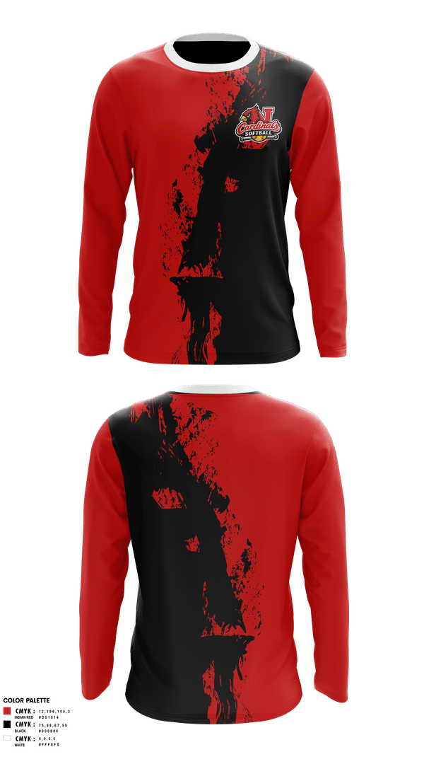 Long Sleeve Performance Shirt, Cardinals, Softball, Teamtime, Team time, sublimation, custom sports apparel, team uniforms, spirit wear, spiritwear, sports uniforms, custom shirts, team store, custom team store, fundraiser sports, apparel fundraiser