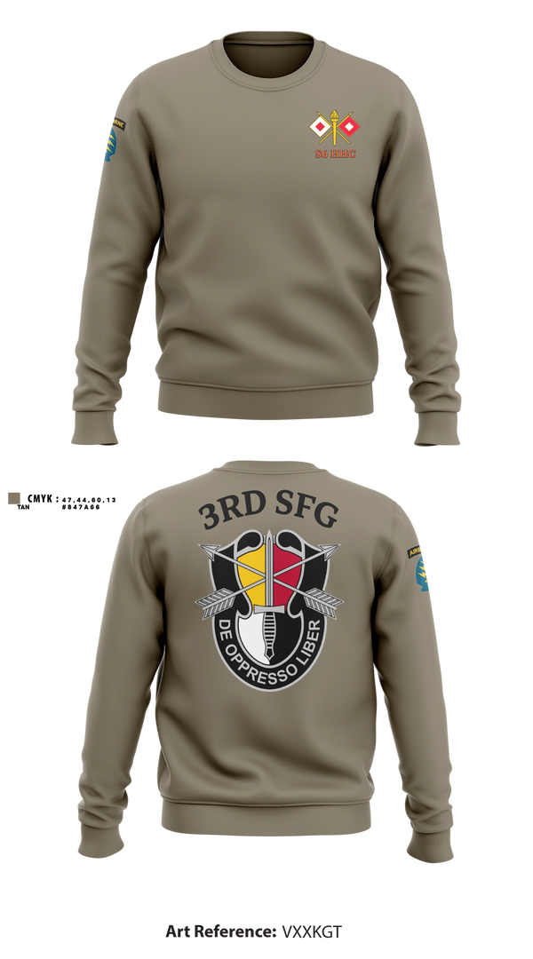 Crew Neck Sweatshirt, S6 HHC 3SFG(A), Army, Teamtime, Team time, sublimation, custom sports apparel, team uniforms, spirit wear, spiritwear, sports uniforms, custom shirts, team store, custom team store, fundraiser sports, apparel fundraiser