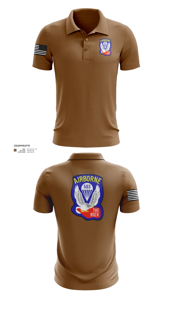Short Sleeve Performance Polo, 1st Battalion 503rd Infantry Regiment, , Teamtime, Team time, sublimation, custom sports apparel, team uniforms, spirit wear, spiritwear, sports uniforms, custom shirts, team store, custom team store, fundraiser sports, apparel fundraiser