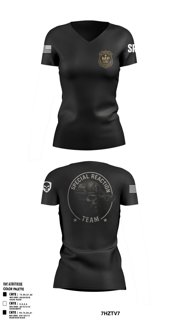 Womens Short Sleeve Vneck Shirt, 49th MP GBI Security Co., Army, Teamtime, Team time, sublimation, custom sports apparel, team uniforms, spirit wear, spiritwear, sports uniforms, custom shirts, team store, custom team store, fundraiser sports, apparel fundraiser