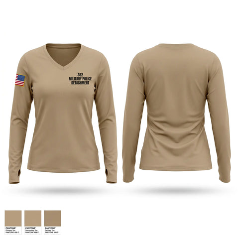 Womens Long Sleeve Vneck Shirt, 382 military police detachment, Army, Teamtime, Team time, sublimation, custom sports apparel, team uniforms, spirit wear, spiritwear, sports uniforms, custom shirts, team store, custom team store, fundraiser sports, apparel fundraiser