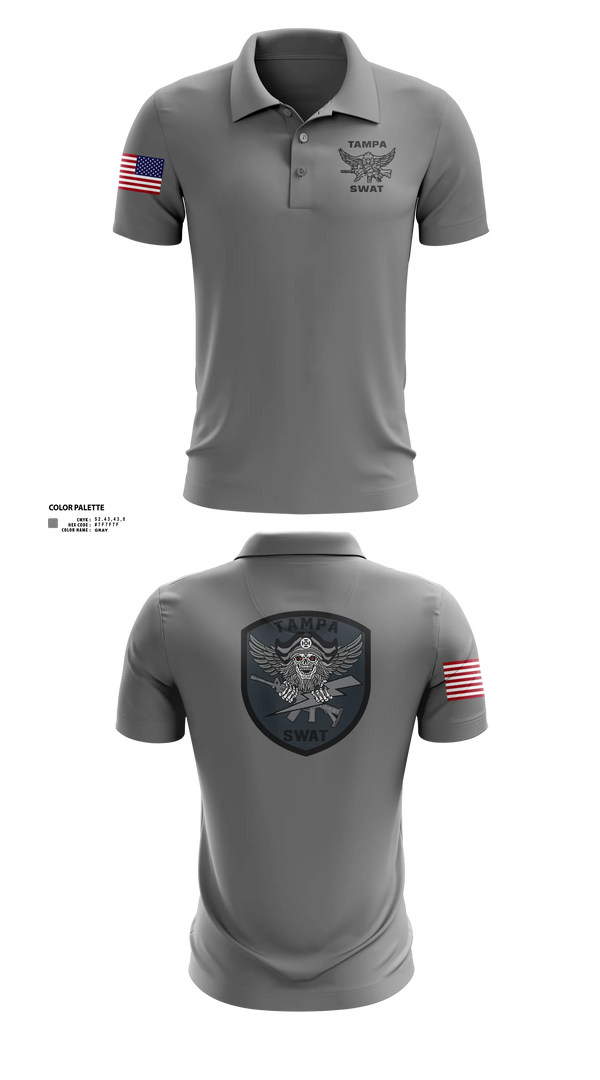 Long Sleeve Performance Polo, Tampa SWAT, Police, Teamtime, Team time, sublimation, custom sports apparel, team uniforms, spirit wear, spiritwear, sports uniforms, custom shirts, team store, custom team store, fundraiser sports, apparel fundraiser
