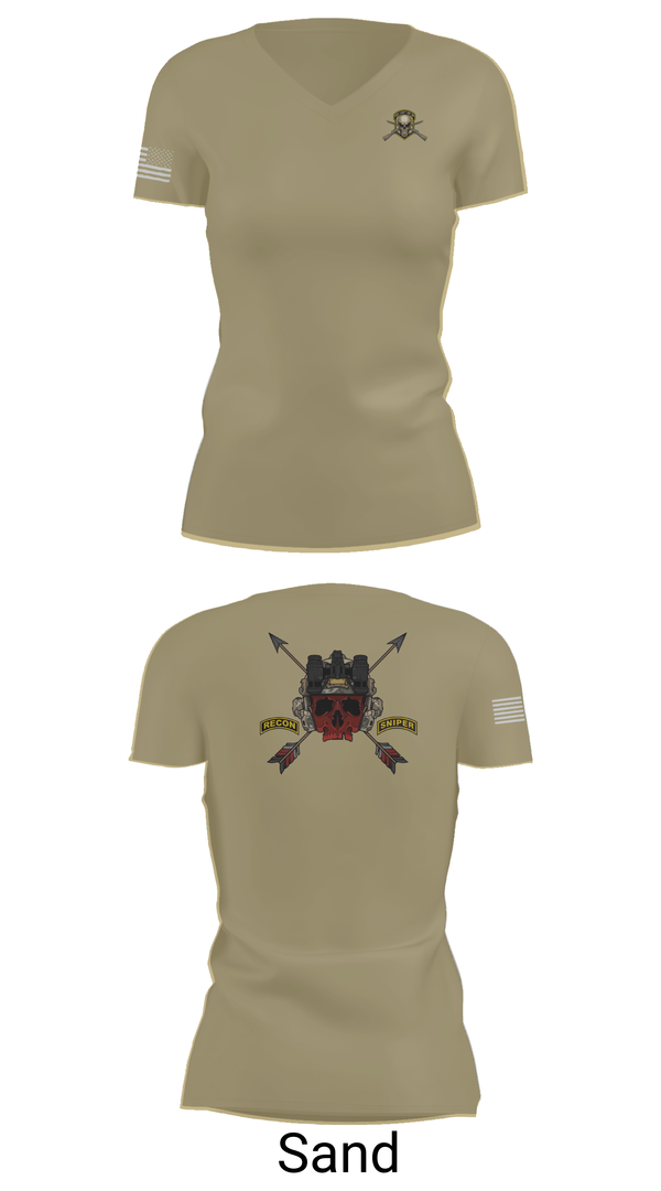 Womens Short Sleeve Vneck Shirt, HHC 1ST BN 65TH INF REG, , Teamtime, Team time, sublimation, custom sports apparel, team uniforms, spirit wear, spiritwear, sports uniforms, custom shirts, team store, custom team store, fundraiser sports, apparel fundraiser