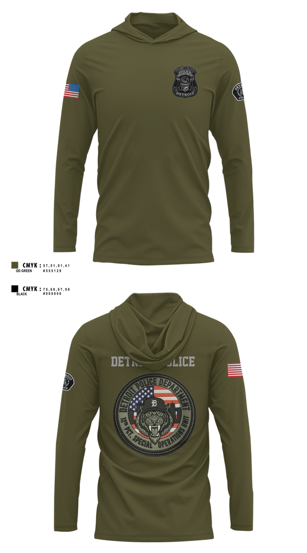 Long Sleeve Hooded Sun Shirt, 12th Precinct Special Operations, Police, Teamtime, Team time, sublimation, custom sports apparel, team uniforms, spirit wear, spiritwear, sports uniforms, custom shirts, team store, custom team store, fundraiser sports, apparel fundraiser