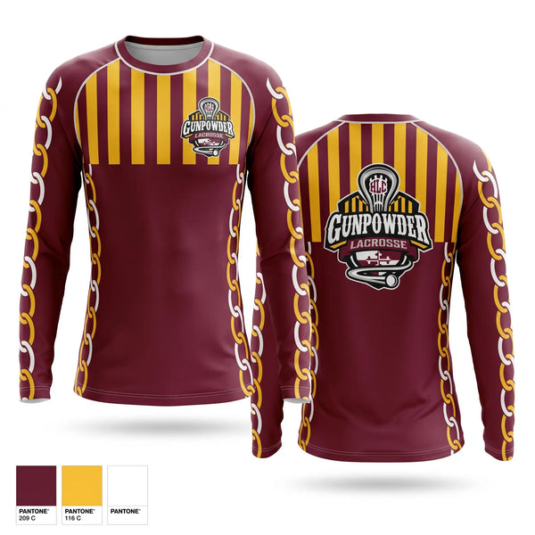 Long Sleeve Performance Shirt, Gunpowder 36/37, Men's Lacrosse, Teamtime, Team time, sublimation, custom sports apparel, team uniforms, spirit wear, spiritwear, sports uniforms, custom shirts, team store, custom team store, fundraiser sports, apparel fundraiser