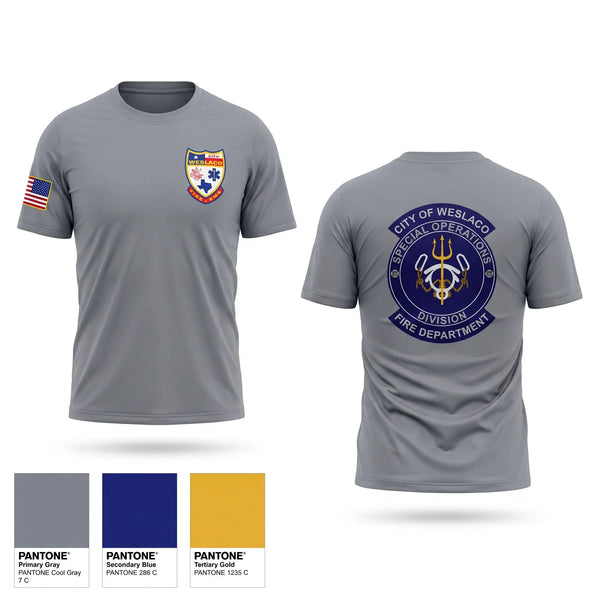Short Sleeve Performance Shirt, Weslaco Fire Department, Fire Department, Teamtime, Team time, sublimation, custom sports apparel, team uniforms, spirit wear, spiritwear, sports uniforms, custom shirts, team store, custom team store, fundraiser sports, apparel fundraiser