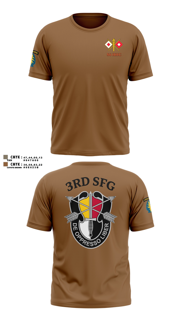 Old School Cotton Feel Shirt, S6 HHC 3SFG(A), Army, Teamtime, Team time, sublimation, custom sports apparel, team uniforms, spirit wear, spiritwear, sports uniforms, custom shirts, team store, custom team store, fundraiser sports, apparel fundraiser
