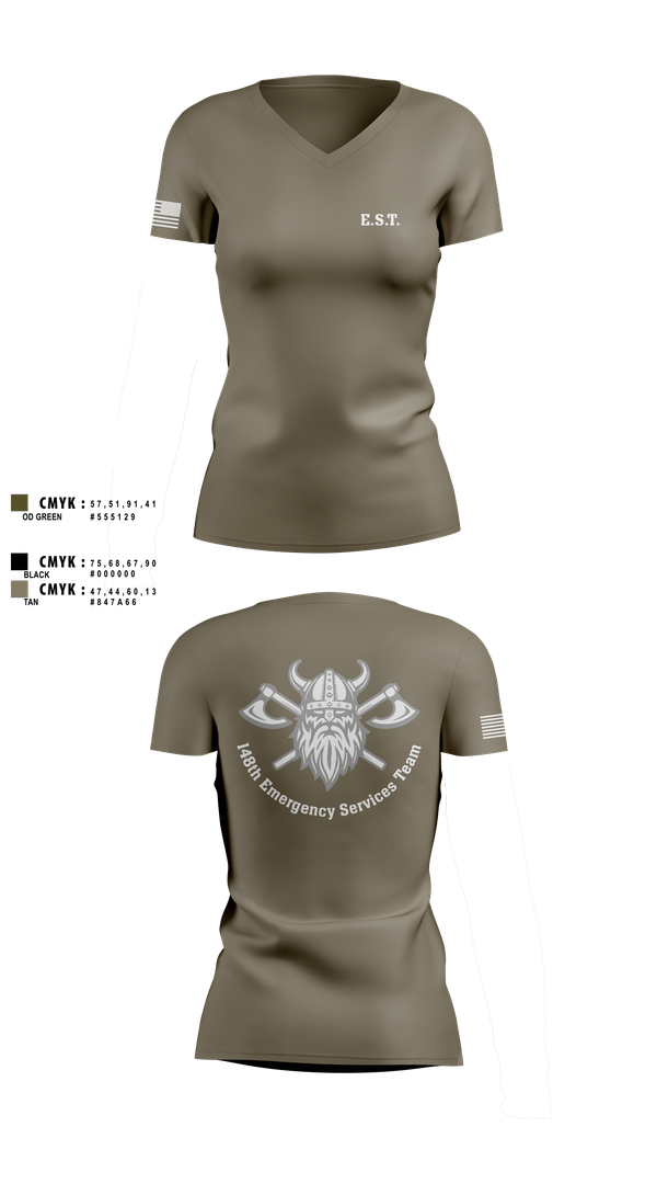 Womens Short Sleeve Vneck Shirt, 148th E.S.T., Police, Teamtime, Team time, sublimation, custom sports apparel, team uniforms, spirit wear, spiritwear, sports uniforms, custom shirts, team store, custom team store, fundraiser sports, apparel fundraiser