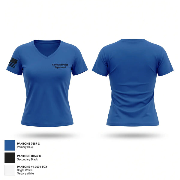 Womens Short Sleeve Vneck Shirt, Cleveland Police Department, Police, Teamtime, Team time, sublimation, custom sports apparel, team uniforms, spirit wear, spiritwear, sports uniforms, custom shirts, team store, custom team store, fundraiser sports, apparel fundraiser