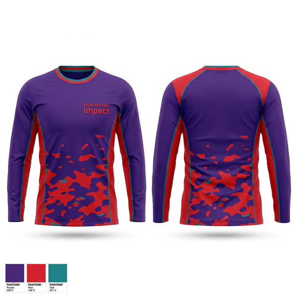 Long Sleeve Performance Shirt, New Mexico Impact, Baseball, Teamtime, Team time, sublimation, custom sports apparel, team uniforms, spirit wear, spiritwear, sports uniforms, custom shirts, team store, custom team store, fundraiser sports, apparel fundraiser